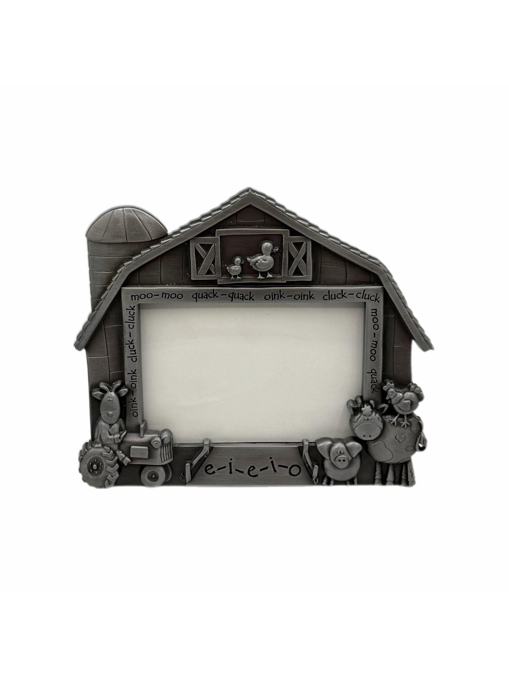 Vintage Malden Pewter Animals Barn E-I-E-I-O Kid’s Picture Frame – 3.5x5-Inch
